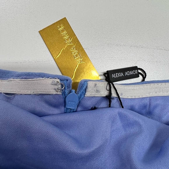 Alexia Admor Light Blue Strapless Cascading Ruffles Mini Dress New With Tags 14 - Picture 13 of 16